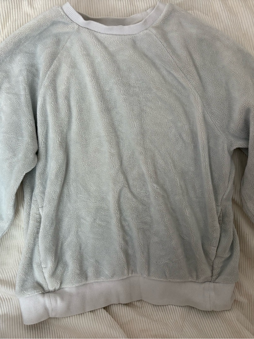 Soft Fleece Crewneck Sweater — white